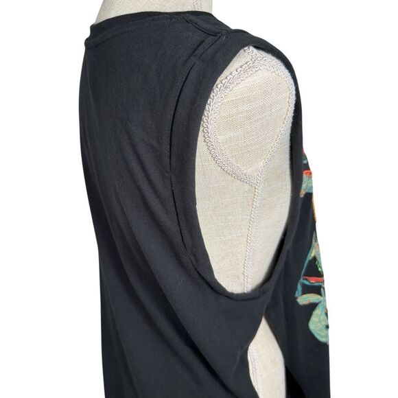 Free People Black Pure Cotton Embellished Jungle Bay Embroidered Tunic Tank Top - Picture 6 of 10
